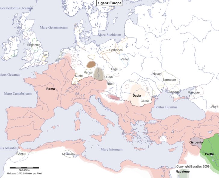 Karte Europas im Jahre 1