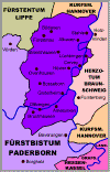 Karte der Fürstbatei Corvey